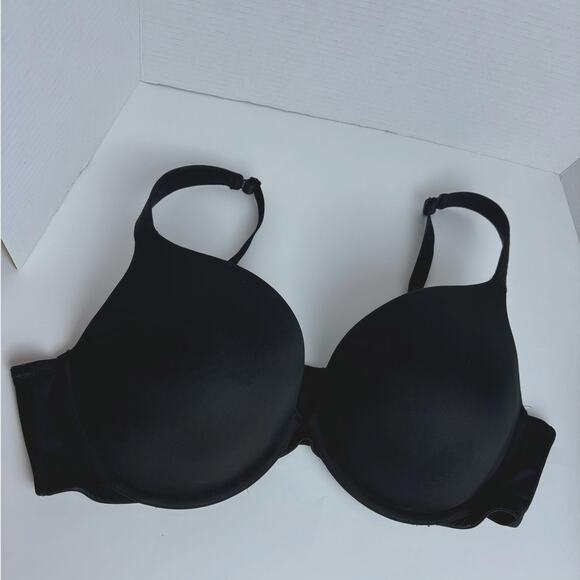 LANE BRYANT CACIQUE Boost Plunge Underwire Push Up Black Bra 42DDD - Picture 2 of 10